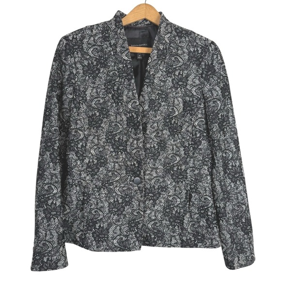 Banana Republic Jackets & Blazers - Banana Republic Women Blazer Jacket 8P Floral Dark Romantic Artsy Glam Event